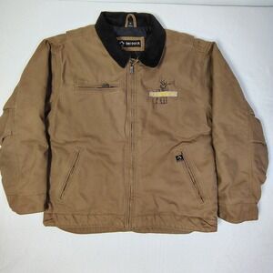 Dri-Duck Outlaw Jacket Mens XL Brown Canvas Corduroy Collar Work‎ Logo